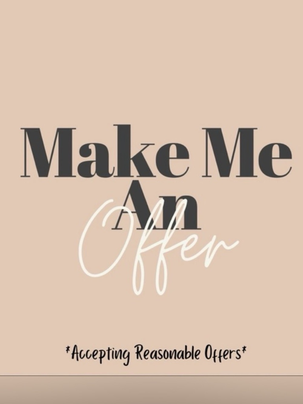 Make Me An Offer Graphic Sign - Blush and Black